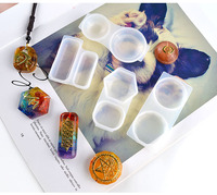YS facettes rond carré résine bricolage pendentif moule combinaison cristaux pierres Silicone bougie plâtre moule porte-clés bijoux outils
