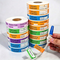 Étiquettes personnalisées en vinyle pour tube gastrique, résistantes à la chaleur, respirantes, avec date d'expiration, pour soins infirmiers, en peptides, blanches
