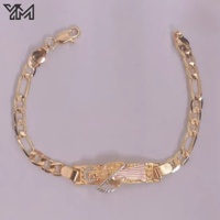 Pulsera de Cadena Cubana de 14k con Colgante Religioso de la Parca, Chapada en Oro, Joyería de Moda Urbana Hip Hop y Devoción Católica
