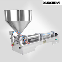 Machine de remplissage semi-automatique électrique horizontale 500 ml pour boissons, cosmétiques, spiritueux, miel, huiles, sauces, lait en sachets avec pompe