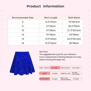 Girls Sequin <b>Skirt</b> Sparkly Mini <b>Skirt</b> Flared <b>Elastic</b> <b>Waist</b> Dance <b>Skirt</b> for Kids Birthday Party Christmas Stage Shows Custom - Product Image 6