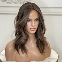 Meilleur Topper Européen Base en Soie Brun Bayalage Remplacement de Cheveux Postiche Toupet Cuticule Aligné Cheveux Humains Femmes Toppers