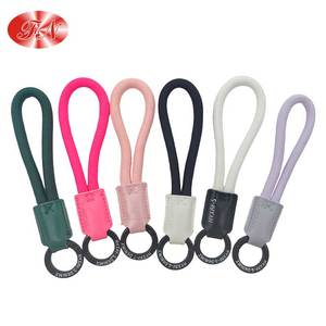 Factory Customized Short Wrist Woven Leather Key Nylon Lanyard Available for Sample Design and logo Design
