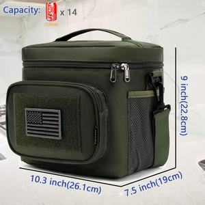 Sac à déjeuner tactique d'usine, grande boîte à lunch isotherme, sac isotherme à fermeture éclair, sangle MOLLE/PALS, vert armée, moyen, résistant aux fuites - Product Image 3