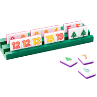 106 Gegraveerde Rummy Tegels Acryl Retro Mahjong Familiebijeenkomst Fruit Thema Lucite Gezellige Rummi Kub Spel Leverancier