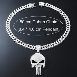 Gran oferta, collar de acero inoxidable de moda callejera de Hip Hop para hombre, colgante de Calavera, Zirconia, <span class=keywords><strong>cadena</strong></span> cubana grande, chapado al vacío para regalo - Product Image 6