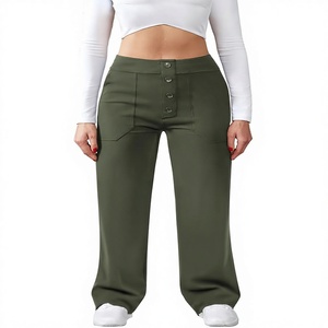 JEKAOYI <span class=keywords><strong>Pantaloni</strong></span> da <span class=keywords><strong>Donna</strong></span> Casual a Vita Alta, Gamba Dritta, in Poliestere e Spandex, Lavabili in Lavatrice, Elasticizzati, con Bottoni, per Lavoro e Ufficio, con Tasche - Product Image 1