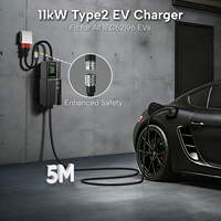 Nouveau chargeur EV GUWIEYG Wifi modèle 11 kW, type 2, 16 A, boîte de charge portable, câble de 5 m, prise Schuko, fonction de temporisation, domicile, 380 V
