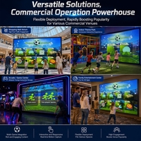 Machine de simulation interactive de football virtuel d'intérieur, simulateur portable de jeu de football interactif AR avec jeu de tir au but et de réaction
