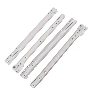 Glissière de tiroir Xinjunye à deux sections, rail silencieux, rouleaux en nylon, tirage fluide, acier laminé à froid, design moderne - Product Image 3