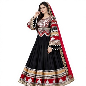 Best Selling Women Afghani <b>Dress</b> Premium Chiffon Embroidered Long Frock Traditional Kuchi Wedding Wear Elegant Ethnic <b>Maxi</b> Gown - Product Image 2