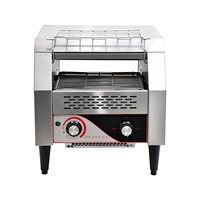 Grille-pain commercial à convoyeur 2200W en acier inoxydable, machine à griller électrique avec contrôle de la température et de la vitesse pour boulangerie et café