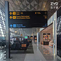 Panneaux de mur à lattes modulaires avec lettres interchangeables pour les bureaux d'accueil, solutions de signalisation pour les aéroports