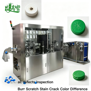 Machine d'inspection visuelle des bouchons de bouteilles pour la détection des points noirs, des rayures, des déformations et des différences de couleur par caméra CCD - Product Image 5