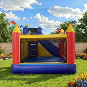 <span class=keywords><strong>Castillo</strong></span> Inflable de PVC para Exteriores de 4m*4m*2.5m con Tobogán, Casa Inflable con Tobogán para Niños, para Interiores y Exteriores - Product Image 5