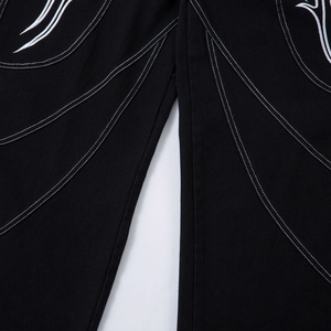 <span class=keywords><strong>Jeans</strong></span> da <span class=keywords><strong>Uomo</strong></span> Stile Retrò Americano Hip Hop, Vita Media, Gamba Dritta, Decorazione con Bottoni, 100% Cotone, Y2K, Ricamati, Lavati, Neri, <span class=keywords><strong>Jeans</strong></span> Larghi da <span class=keywords><strong>Uomo</strong></span> - Product Image 3