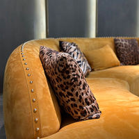 Ensemble de canapé-lit sectionnel carré de luxe à 7 places avec massage, revêtement en tissu de coton, pieds en bois massif, design moderne, ensembles de meubles