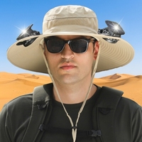 Topi Matahari 2026 BARU dengan Kipas Pengisian Daya Tenaga Surya, Topi Pendingin untuk Hiking Luar Ruangan, Jaring Bernapas, Cepat Kering, Poliester, Olahraga, Nelayan