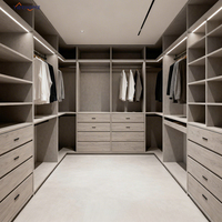 Système de garde-robe walk-in gris moderne personnalisé | Meubles de chambre à coucher de luxe personnalisation complète de la