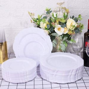 Platos de Plástico Reutilizables de Primera Calidad, Elegantes, para Postres y Cenas, para Bodas, Fiestas y Celebraciones - Product Image 3