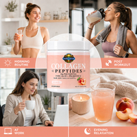 Poudre de peptides de collagène de type I et III, probiotiques, 10g par portion, saveur pêche, pastèque, fraise, formule personnalisée OEM ODM, Halal, GMP