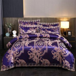 European Style Satin Jacquard Lace 100% Polyester Four-piece Bedding <strong>Set</strong> <strong>Sheet</strong> <strong>Set</strong> - Product Image 1