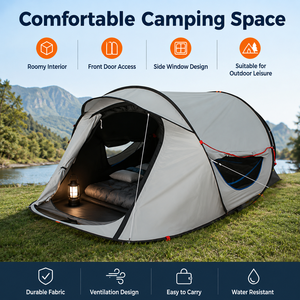 Tente instantanée automatique imperméable anti-UV avec poteaux <span class=keywords><strong>en</strong></span> fibre de verre <span class=keywords><strong>pour</strong></span> les <span class=keywords><strong>vacances</strong></span> <span class=keywords><strong>en</strong></span> <span class=keywords><strong>famille</strong></span>, le <span class=keywords><strong>camping</strong></span> <span class=keywords><strong>en</strong></span> plein air et la plage - Product Image 4
