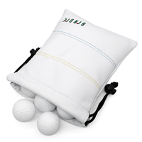 Pochette de golf personnalisée en cuir PU avec cordon de serrage épais, sac de rangement imperméable pour balles de golf, accessoires de golf, cadeau OEM