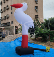 Poupée gonflable en forme d'oiseau avec éclairage LED personnalisé, costume de grue gonflable imprimé pour défilé, soirée, spectacle pour adultes