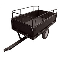 Petit remorque de jardin à benne à basculer, remorque utilitaire de 2 véhicules, camion, grand chariot, côtés amovibles, longue poignée, tracteur de pelouse de jardin