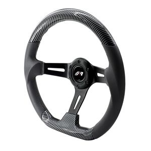 Volante Deportivo Simoni Racing GIAU con Aspecto de Carbono y Cuero para Autos, Diseño Cóncavo - Product Image 1