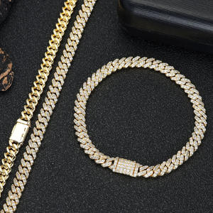 Colar de Corrente Cubana Miami de <span class=keywords><strong>6mm</strong></span> em Prata para Homens, Corrente Cubana com Zircônias Cravejadas em Linha Única - Product Image 3