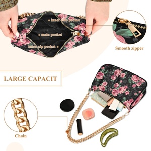 New Style Luxury Women <b>Handbags</b> <b>Chain</b> Women Luxury Purse Tote Bag Customs logo Flower Print for Sale - Product Image 4
