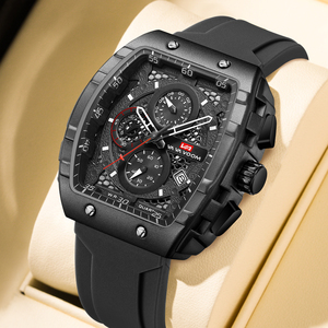 Luxury Gold Barrel <b>Case</b> Mens Watch Multi-Function Chronograph Quartz Wristwatch with Date - Product Image 4