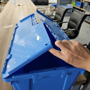 No.6 grande distribution logistique boîte fourre-tout en plastique empilable conteneurs de stockage caisses pour le déménagement - Product Image 6