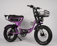 Vélo électrique hybride à pneus larges de 20 pouces, suspension arrière double, marche 1000W, batterie intégrée 15Ah, neige, plage, cargaison, ville, montagne