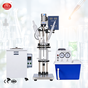 Réacteur à chemise double automatique de 1L, réacteur chimique agité, réacteur de laboratoire à double chemise, réacteur en verre de laboratoire - Product Image 1