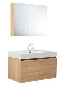 Meuble-lavabo de salle de bain moderne de qualité garantie, le plus vendu, avec comptoir en pierre de quartz et lavabo en céramique résistant à l'eau - Product Image 2