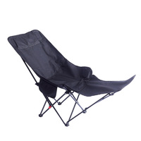 Chaise pliante de plage et de camping d'extérieur, inclinable à 3 positions, repose-jambes, tissu Oxford, cadre en fer, portable, légère, design moderne