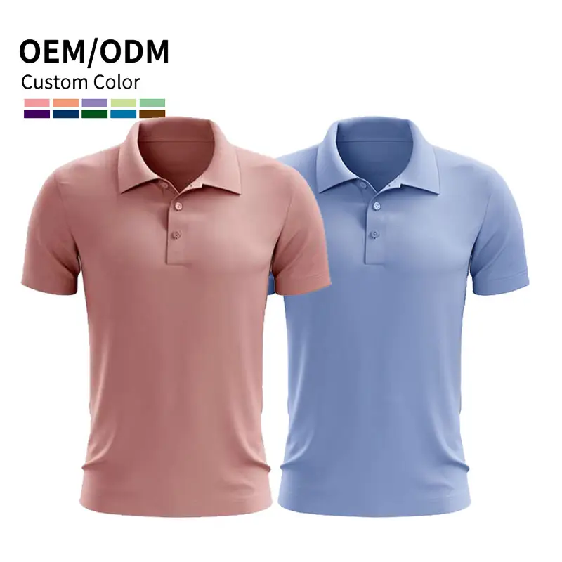 Sportswear Manufacturers Custom Polo Shirts Men's Solid Color Embroidered T-shirt Cotton Custom Logo Polo Shirt