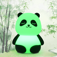 Veilleuse Créative Panda en Silicone, Lampe de Chevet à Commande Tactile Rechargeable USB, Veilleuse LED Dessin Animé pour Cadeau d'Enfant