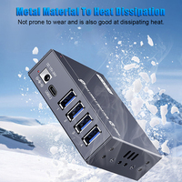 Sipolar A-4U32M1 Grosir Mini Smart Desktop USB 3.2 Metal Hub Splitter 10Gbps Adapter untuk PC/Laptop Tersedia
