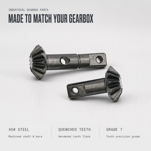 Albero per Ingranaggio Conico Personalizzato 45 #   Ingranaggio Conico in Acciaio Temprato Grado 7, Pignone con Angolo di Pressione <span class=keywords><strong>20</strong></span>° per Rotazione Destra - Product Image 4