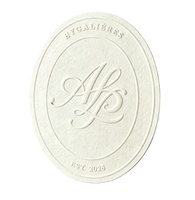 Autocollants d'étiquettes de marque personnalisés avec logo en relief, cercle bombé beige et blanc pur, en papier d'art, pour scellage