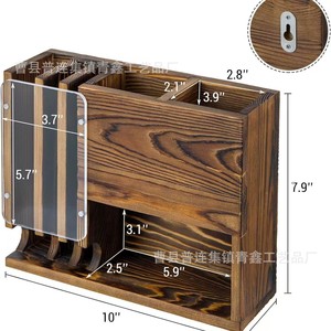 Caja de almacenamiento de madera para control remoto, montada en la pared, 5,9x3,1x2,5 pulgadas, con compartimentos para organización de TV en la sala de estar - Product Image 5