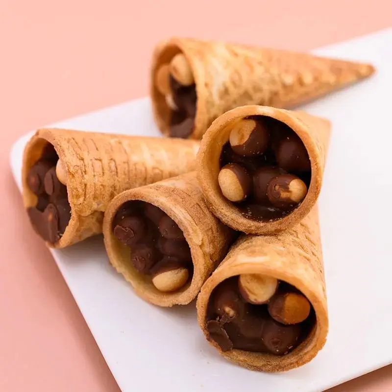 8g chocolate crocante tubo mini crocante waffles crocante atacado sorvete cones de chocolate sorvete