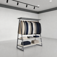 Gondole de présentation de vêtements à dos en maille double face, présentoir multi-niveaux pour magasin de prêt-à-porter