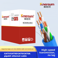 Cable de Fibra Óptica Kneysum de Alta Velocidad Gigabit, Par Trenzado, Conductor Sólido G652D, Cableado LAN de 8 Núcleos CAT5 CAT5E CAT6 CAT6A Libre de Oxígeno