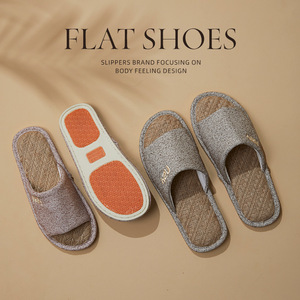 <span class=keywords><strong>Chanclas</strong></span> <span class=keywords><strong>de</strong></span> Lino para Hombre, para las Cuatro Estaciones, para Interiores, para Pisos <span class=keywords><strong>de</strong></span> <span class=keywords><strong>Madera</strong></span>, Antideslizantes, Transpirables, con Suela <span class=keywords><strong>de</strong></span> PVC, Talla Grande - Product Image 2