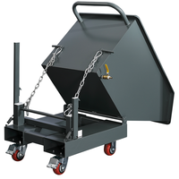 Conteneur à déchets en acier inoxydable pliable à déchargement automatique pour atelier, moteur 3 kW, deux poches pour chariot élévateur, 1000-2500 kg